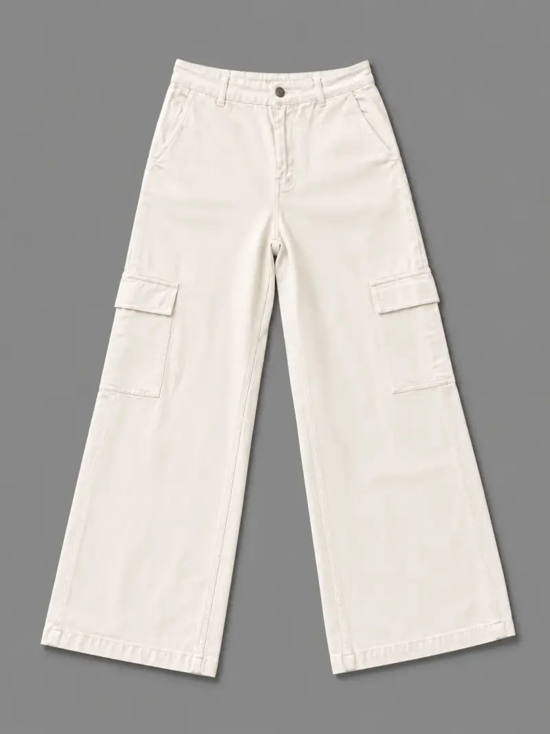 Pantalones cargo blanco mujer