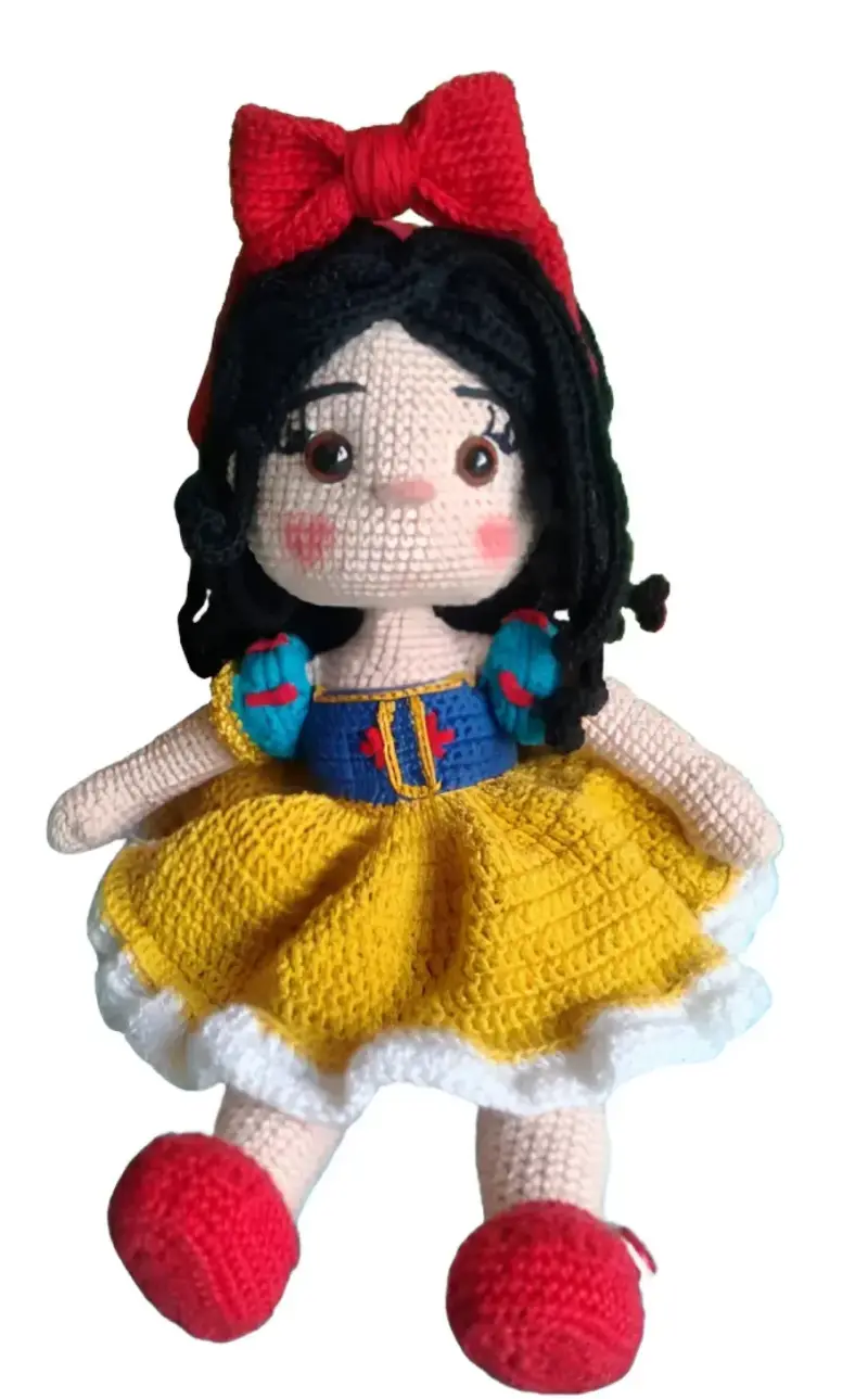 Muñeca de crochet Blancanieves amigurumi - 5