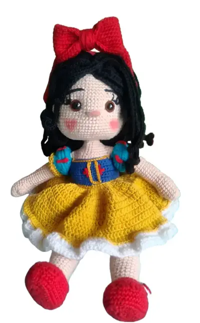 Muñeca de crochet Blancanieves amigurumi - miniatura 5