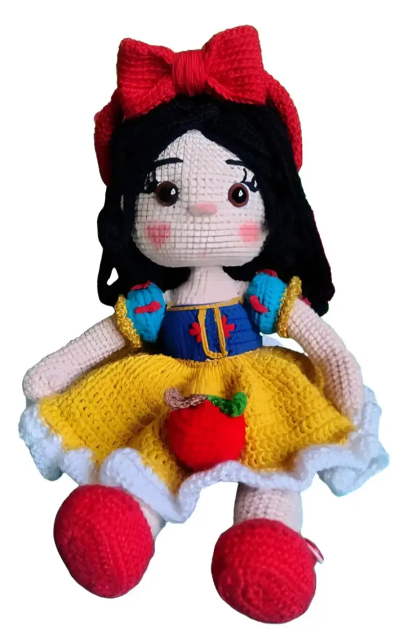 Muñeca de crochet Blancanieves amigurumi - 6