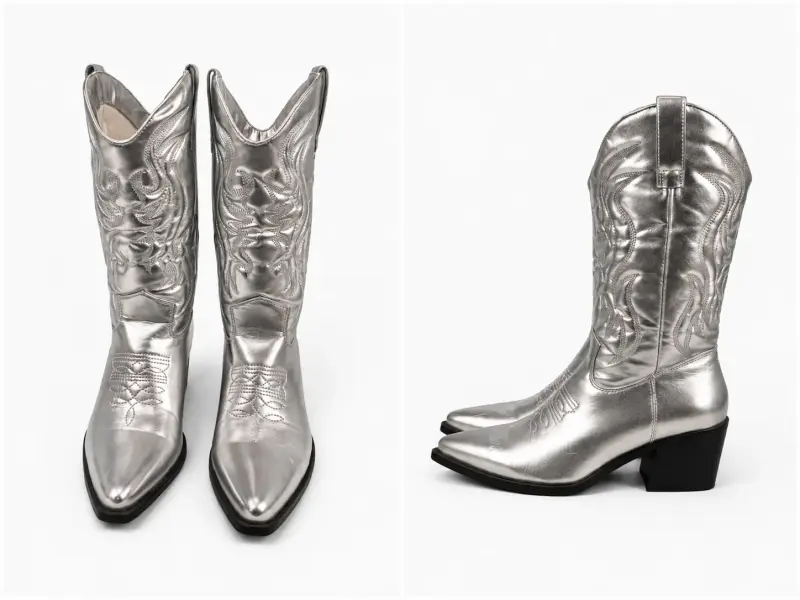 Botas vaqueras plateadas