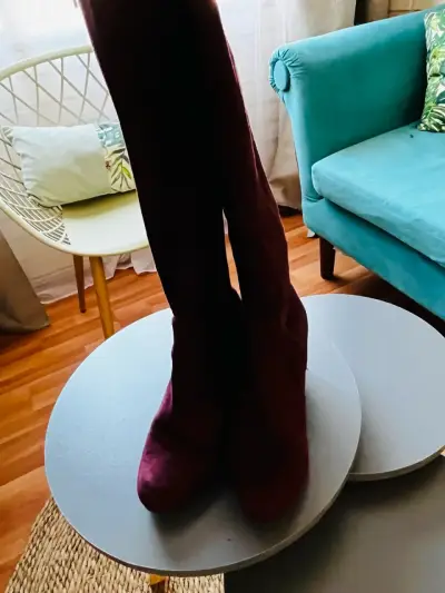 Botas altas burdeos - miniatura 1