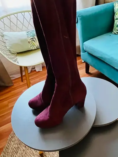Botas altas burdeos - miniatura 2