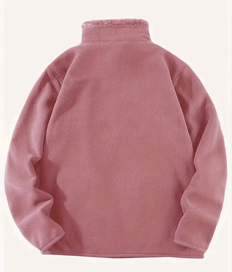 Chaqueta de lana reversible rosa - 2