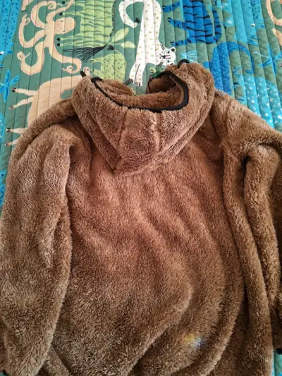 Chaqueta con capucha de polar marrón talla 12 - miniatura 2