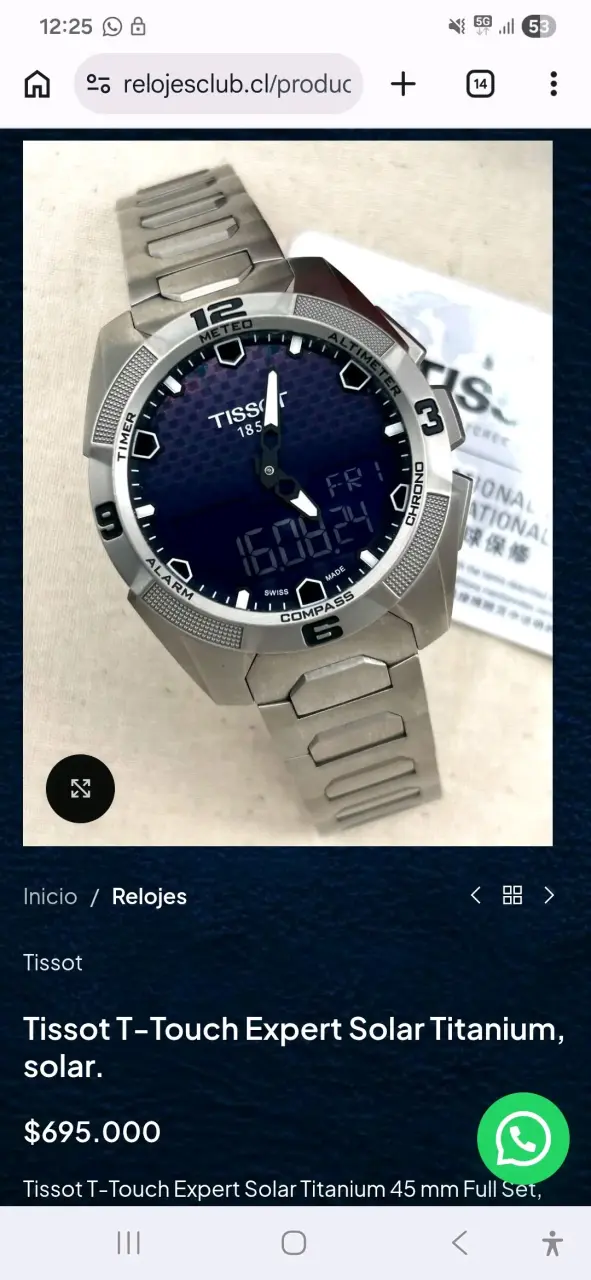 Reloj Tissot T-Touch solar