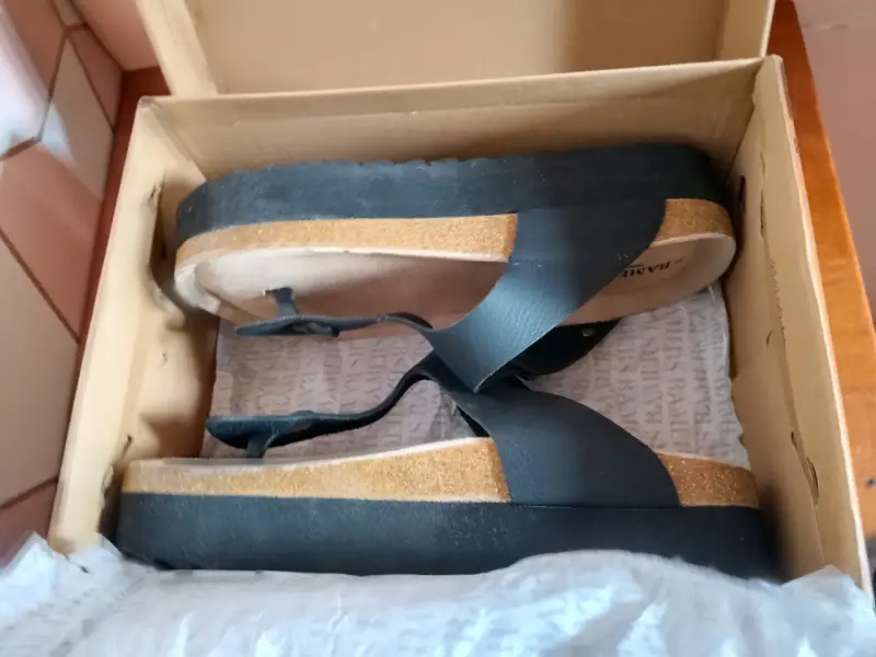 Sandalias de cuero negras para mujer - 2