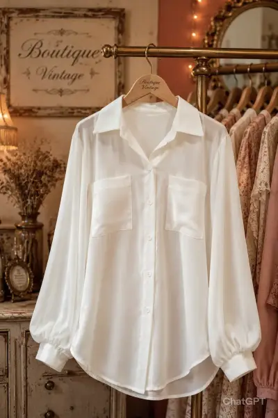 Blusa blanca elegante - miniatura 1