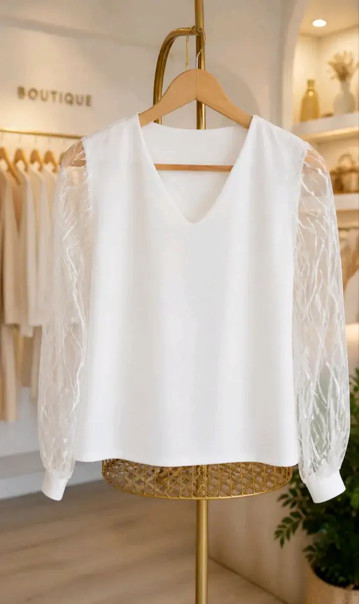 Blusa blanca elegante - 3