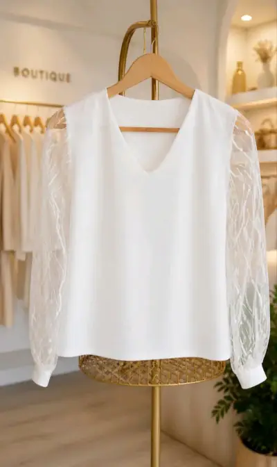 Blusa blanca elegante - miniatura 3