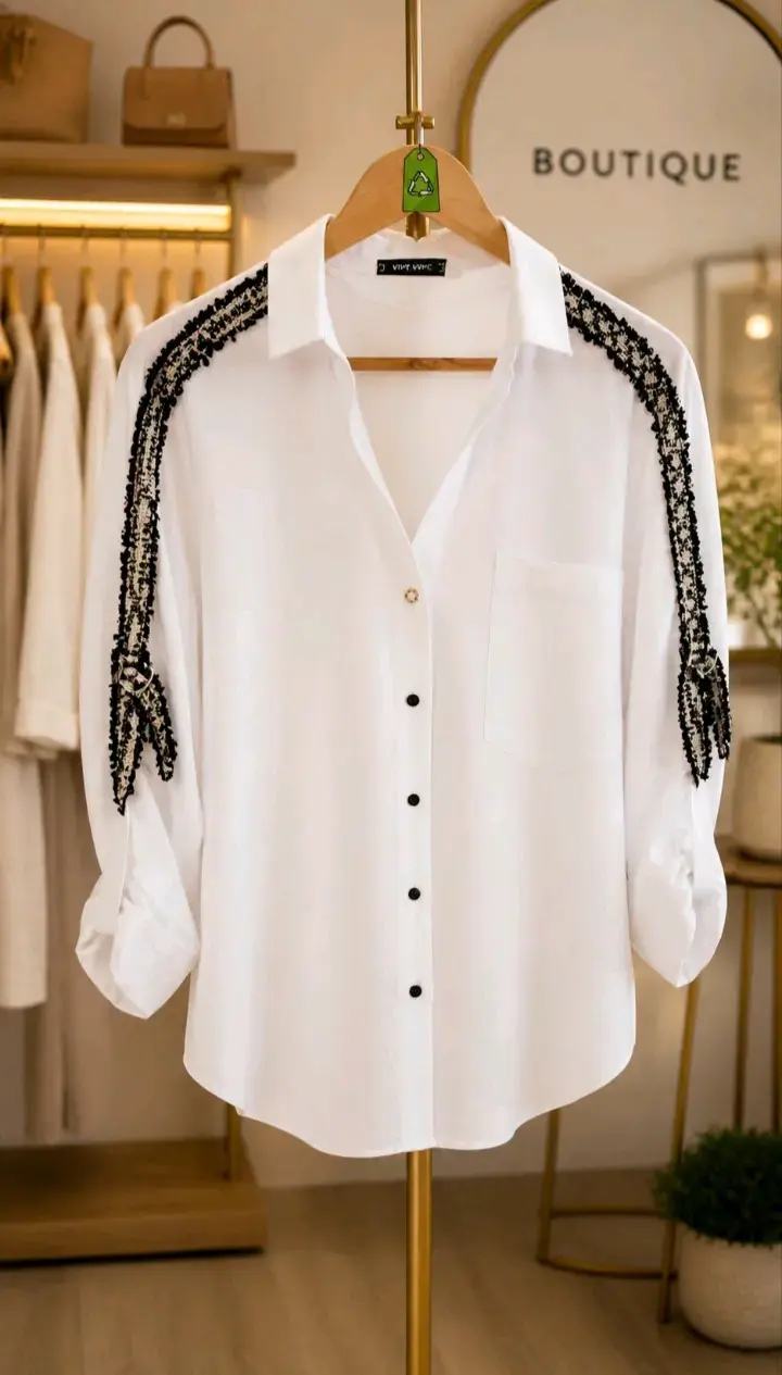 Blusa blanca elegante - 4