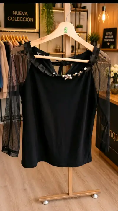 Blusa blanca elegante - miniatura 6