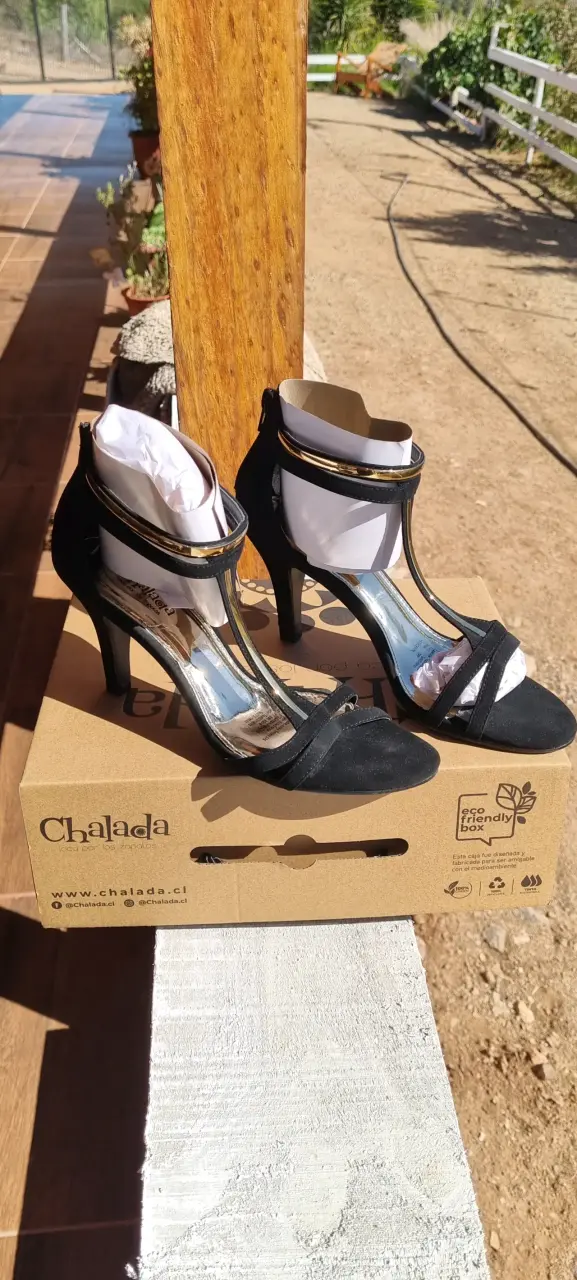 Sandalias negras con taco alto - 2