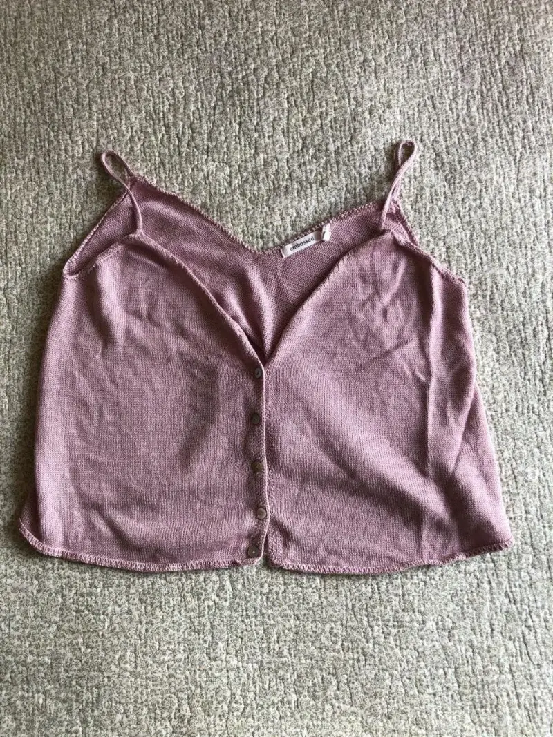 Top delgado rosado de tirantes