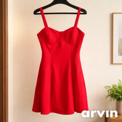 Vestido rojo elegante - miniatura 1