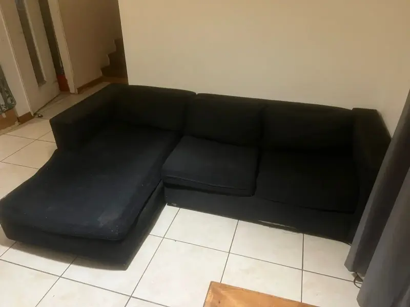 Sofá negro modular en L - 2