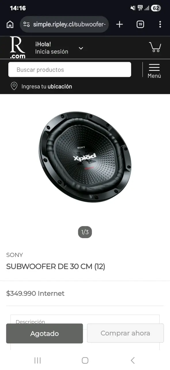 Subwoofer Sony XPLOD 1800W - 6