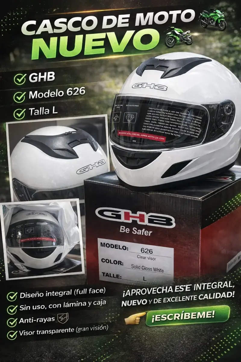 Casco de moto GHB nuevo