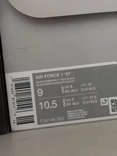 Nike AF1 red/black - miniatura 3