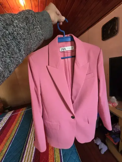 Blazer Zara color rosado - miniatura 3