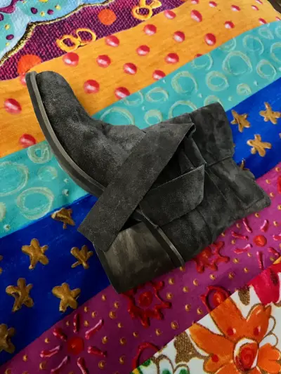 Botín de gamuza gris oscuro 100% cuero - miniatura 6