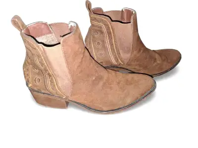 Botines cortos de gamuza marrón - miniatura 1
