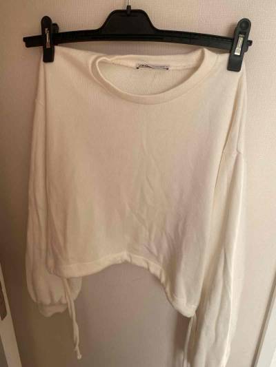 Chaleco Zara  blanco cropped - miniatura 1