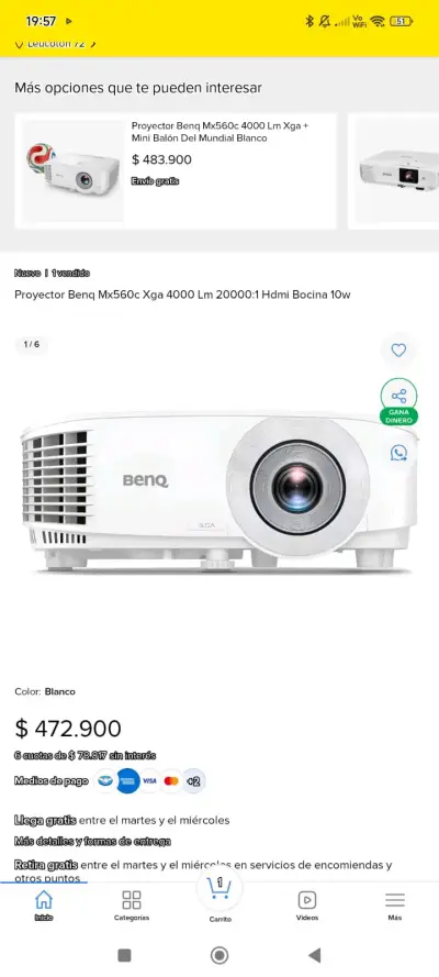 Proyector BenQ blanco - miniatura 6