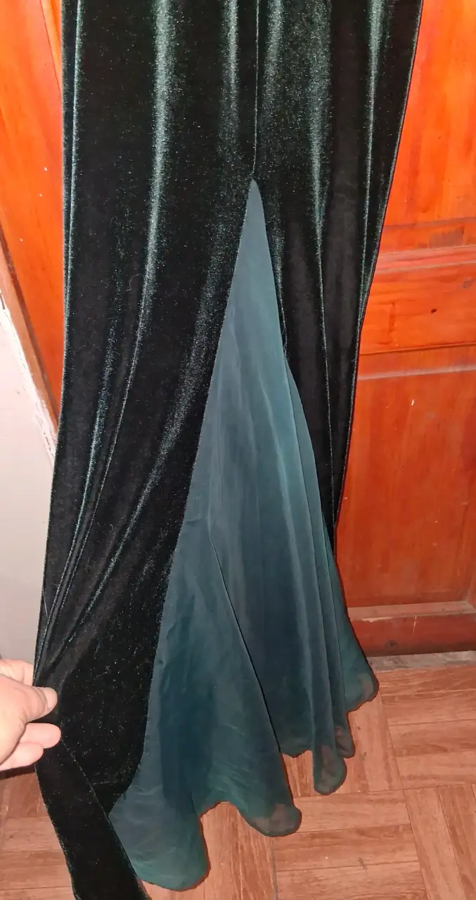 Vestido de terciopelo verde - 2
