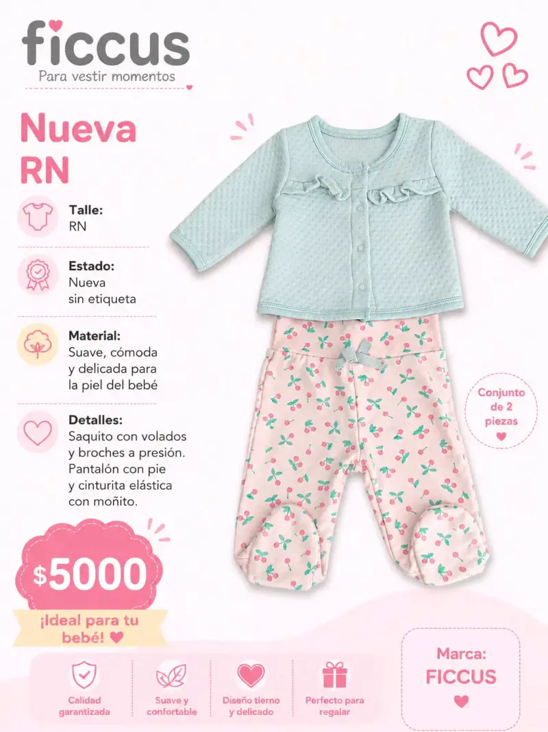 Conjunto bebé Ficcus nuevo
