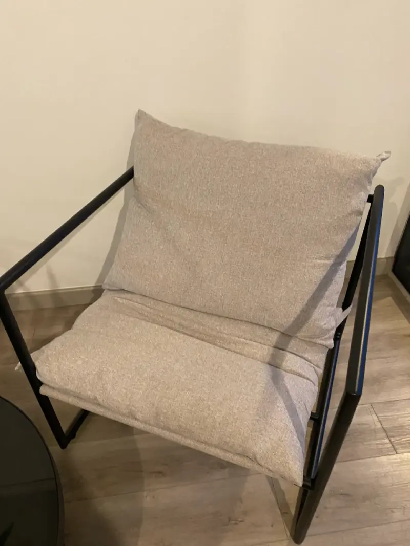Sillón moderno beige metal - 2