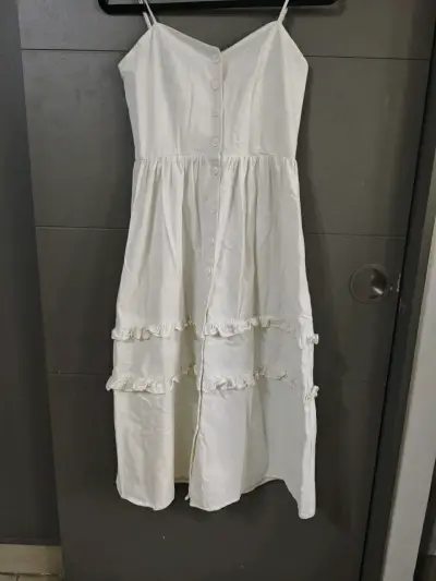 Vestido blanco con tirantes - miniatura 1