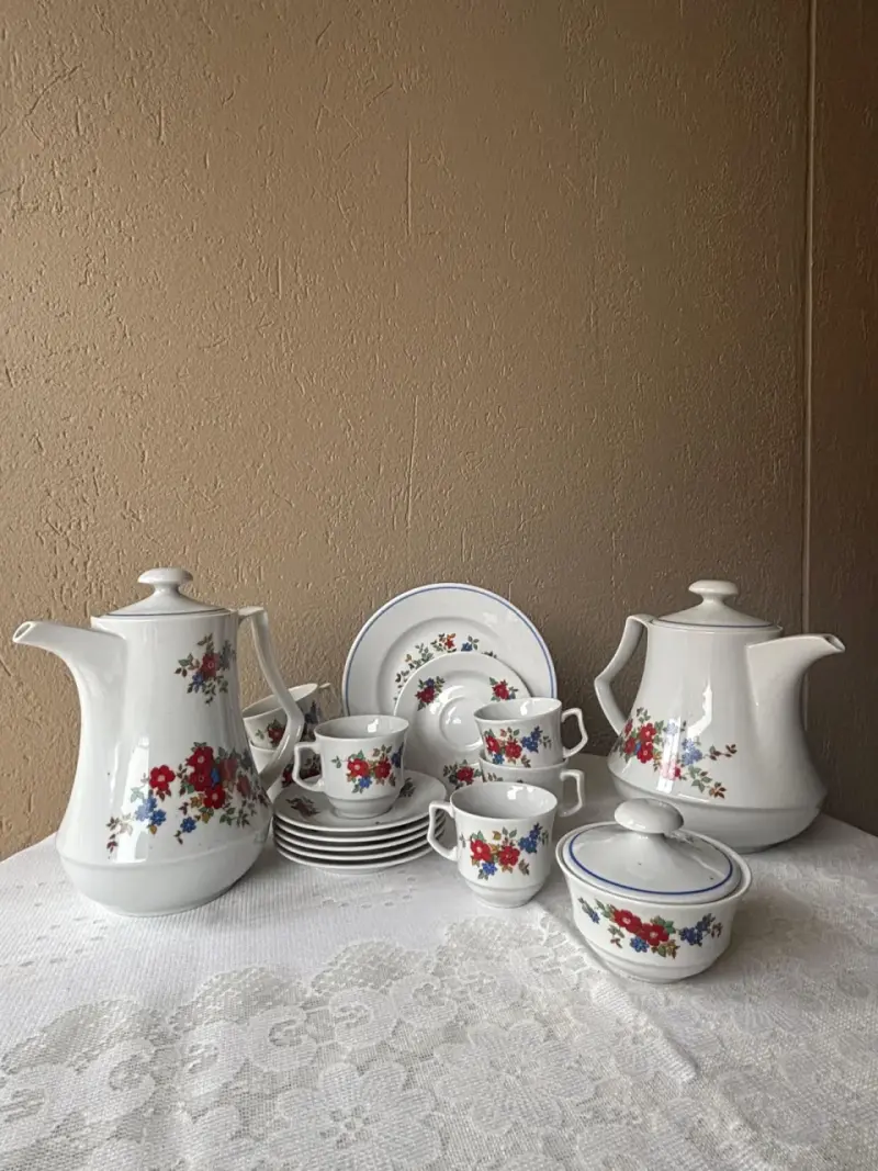 Juego de té vintage floral - 1