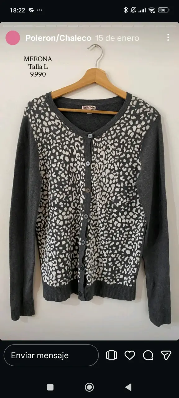 Cardigan gris con patrón Merona