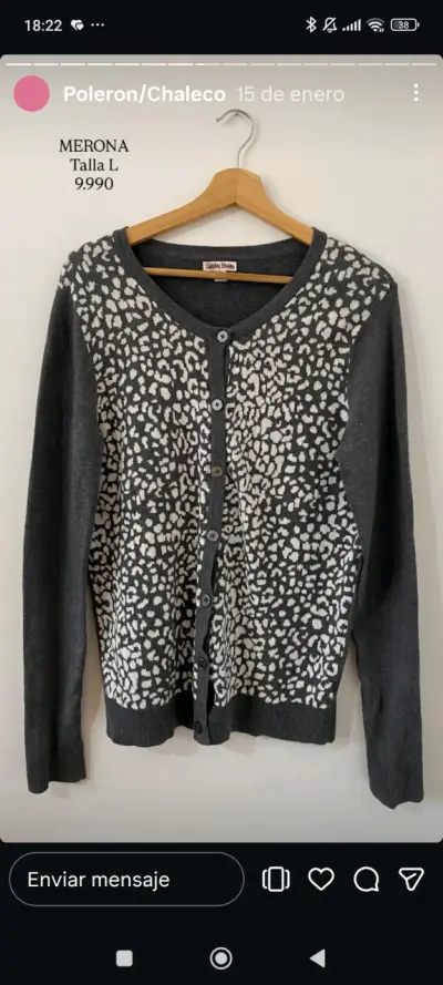 Cardigan gris con patrón Merona - miniatura 1