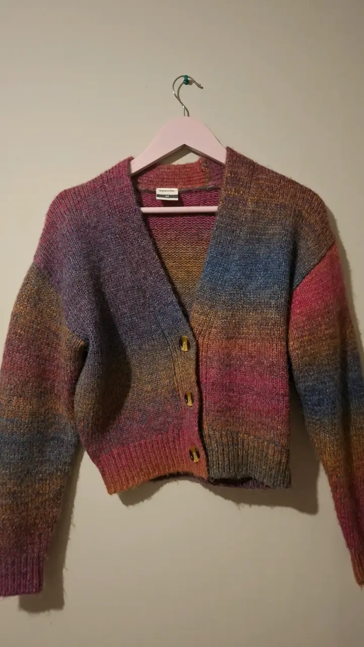 Cardigan de lana colorido M