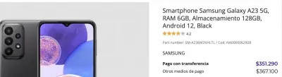 Samsung Galaxy A23 128GB Negro - miniatura 6