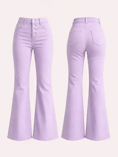 Pantalones lilas acampanados - miniatura 1
