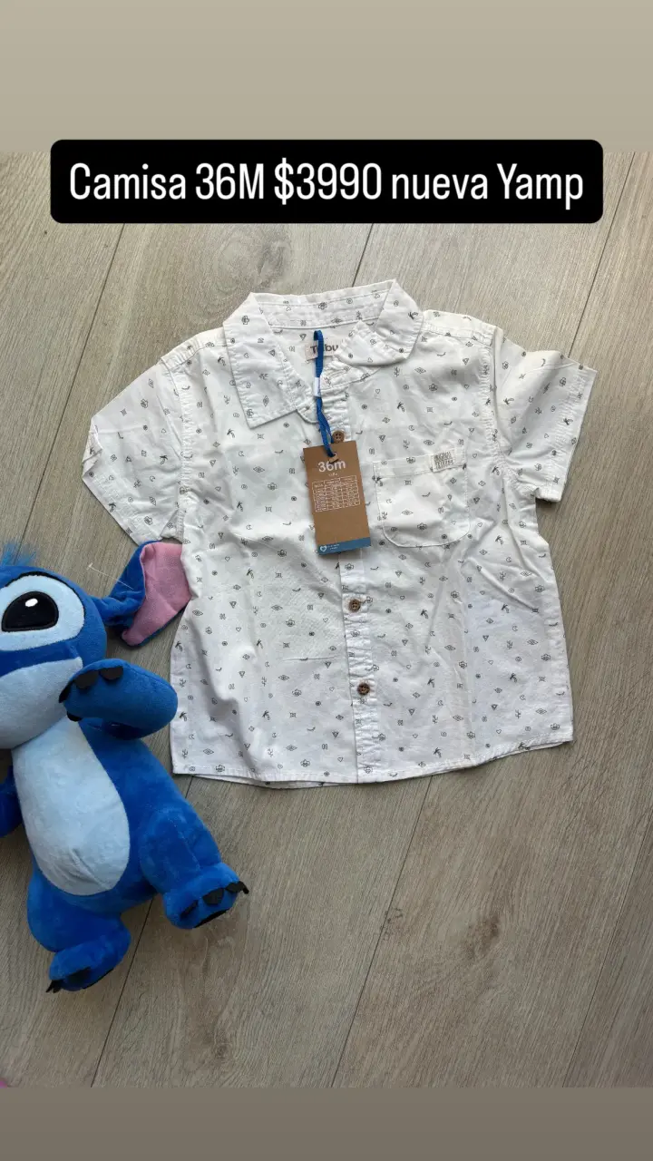 Camisa infantil blanca estampada Yamp