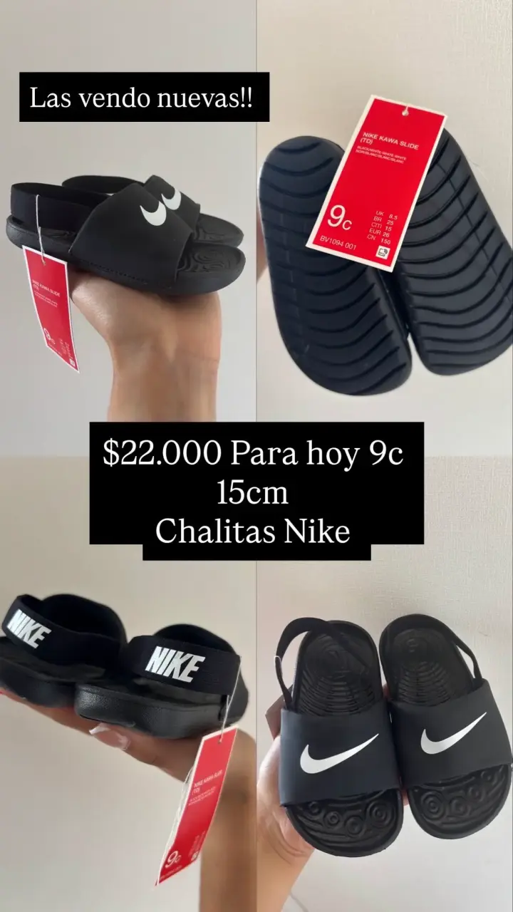 Chalas Nike nuevas negras 9c 15cm