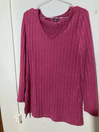 Sweater rosa acanalado SHEIN - miniatura 1