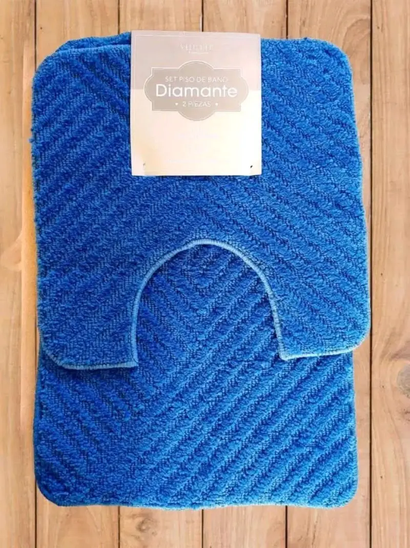 Set de piso de baño azul velutti