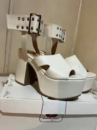 Tacones plataforma blancos - miniatura 1