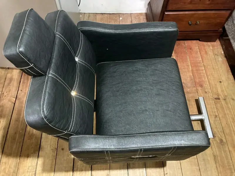 Silla de peluquería negra ajustable - 3