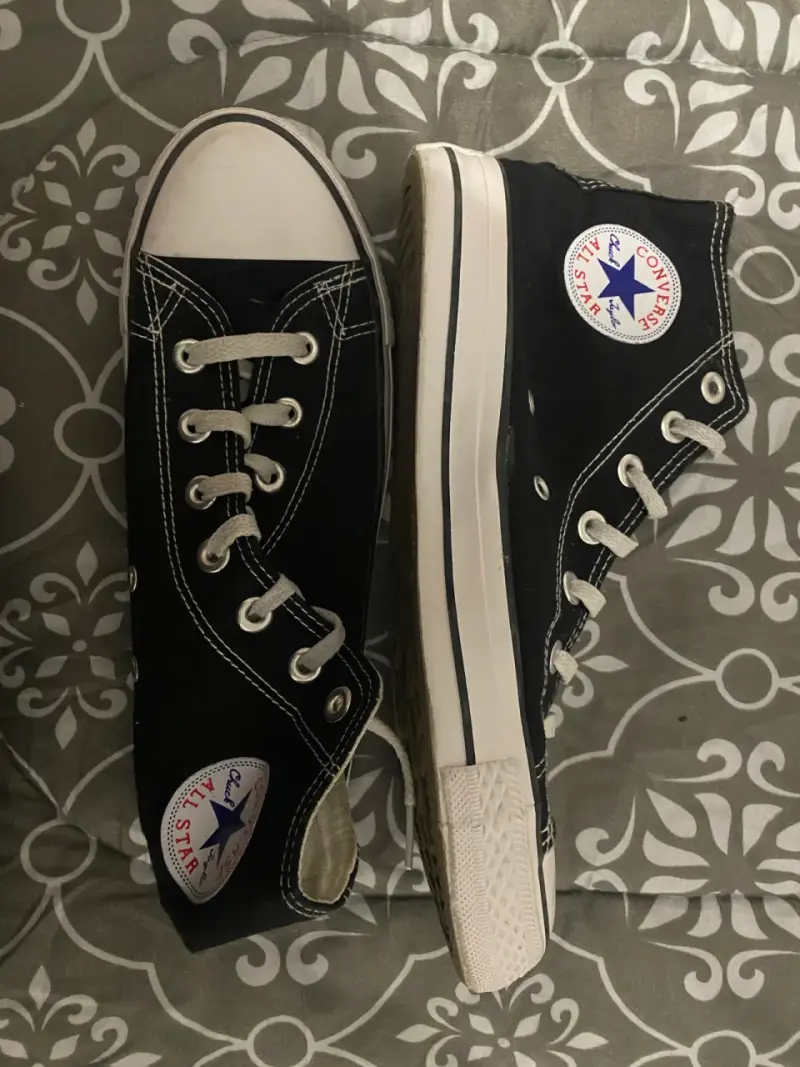 Zapatillas Converse blancas y negras altas - 2