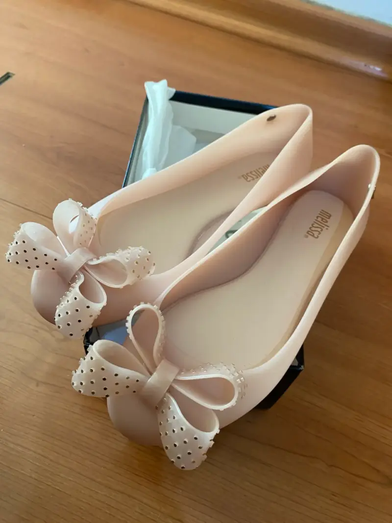Balerinas Melissa, nuevas en caja, beige con moño - 1