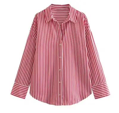 Camisa rayada roja y blanca - miniatura 1