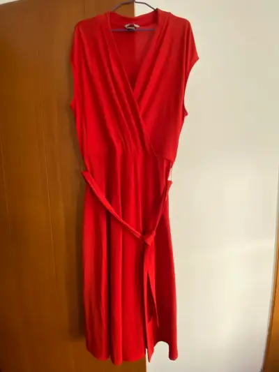 Vestido H£M rojo con cinturón, L - miniatura 1