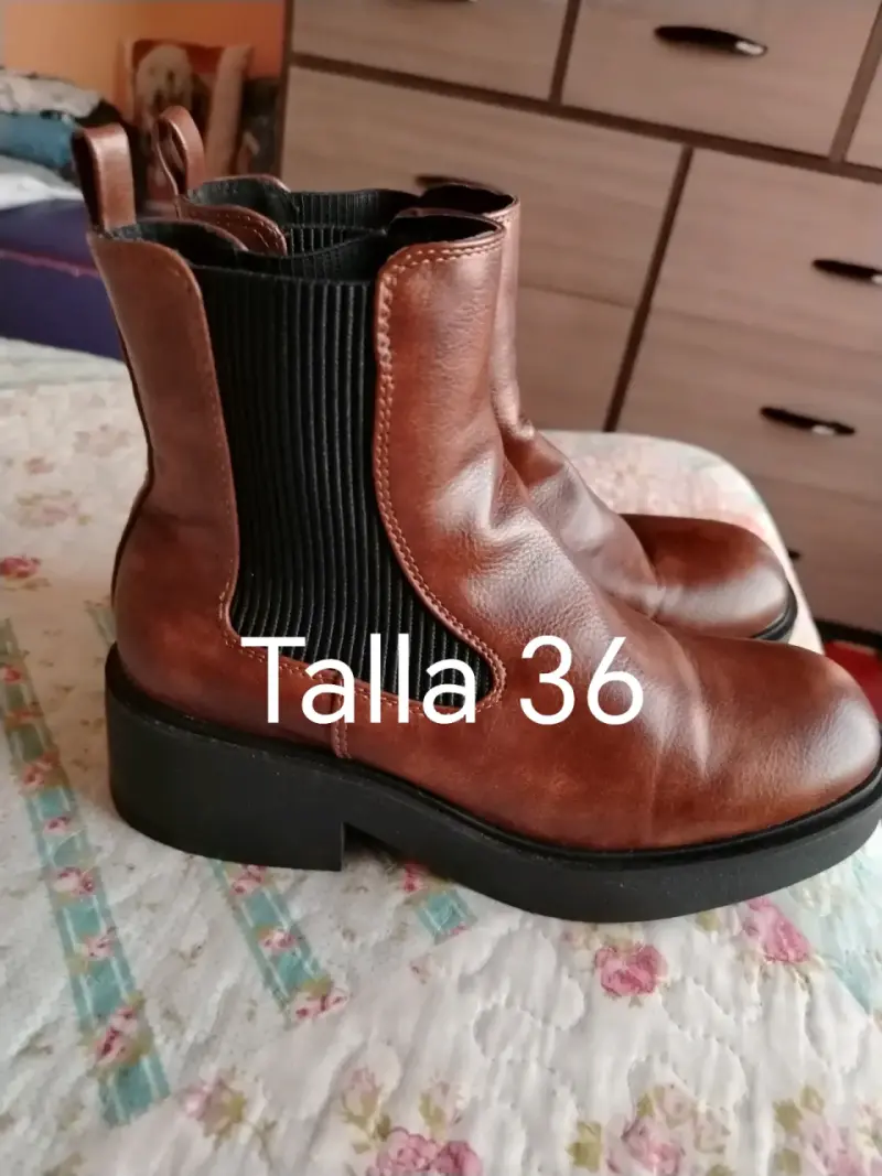 Botines de cuero marrón talla 36 - 1