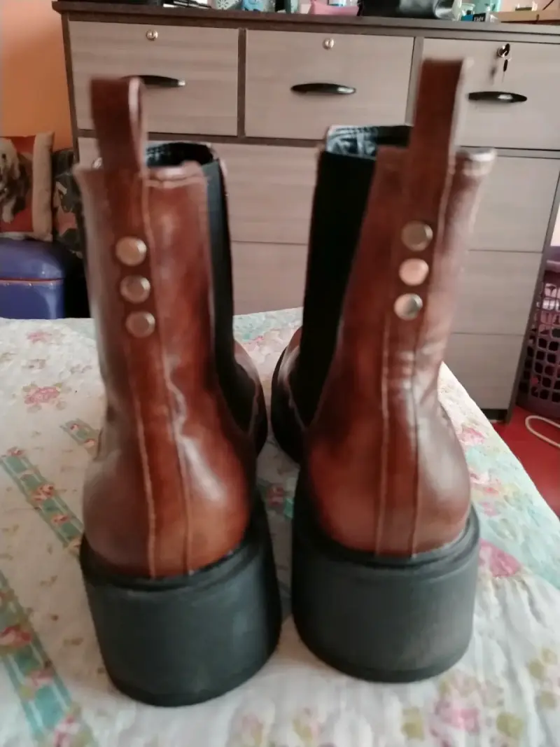 Botines de cuero marrón talla 36 - 2